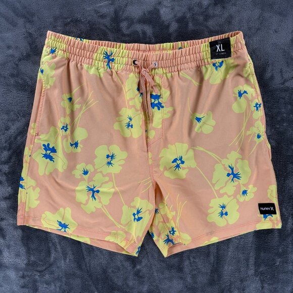 Hurley Cannonball Volley Shorts Men XL Tie Dye Floral 17" Hawaii Swim Trunks NWT - Picture 1 of 11